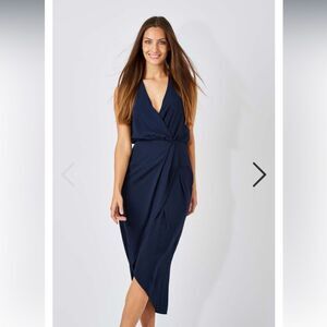 COOPER ST Just The Way You Are Midi Dress NAVY BLUE SIZE 6 sleeveless v-neck